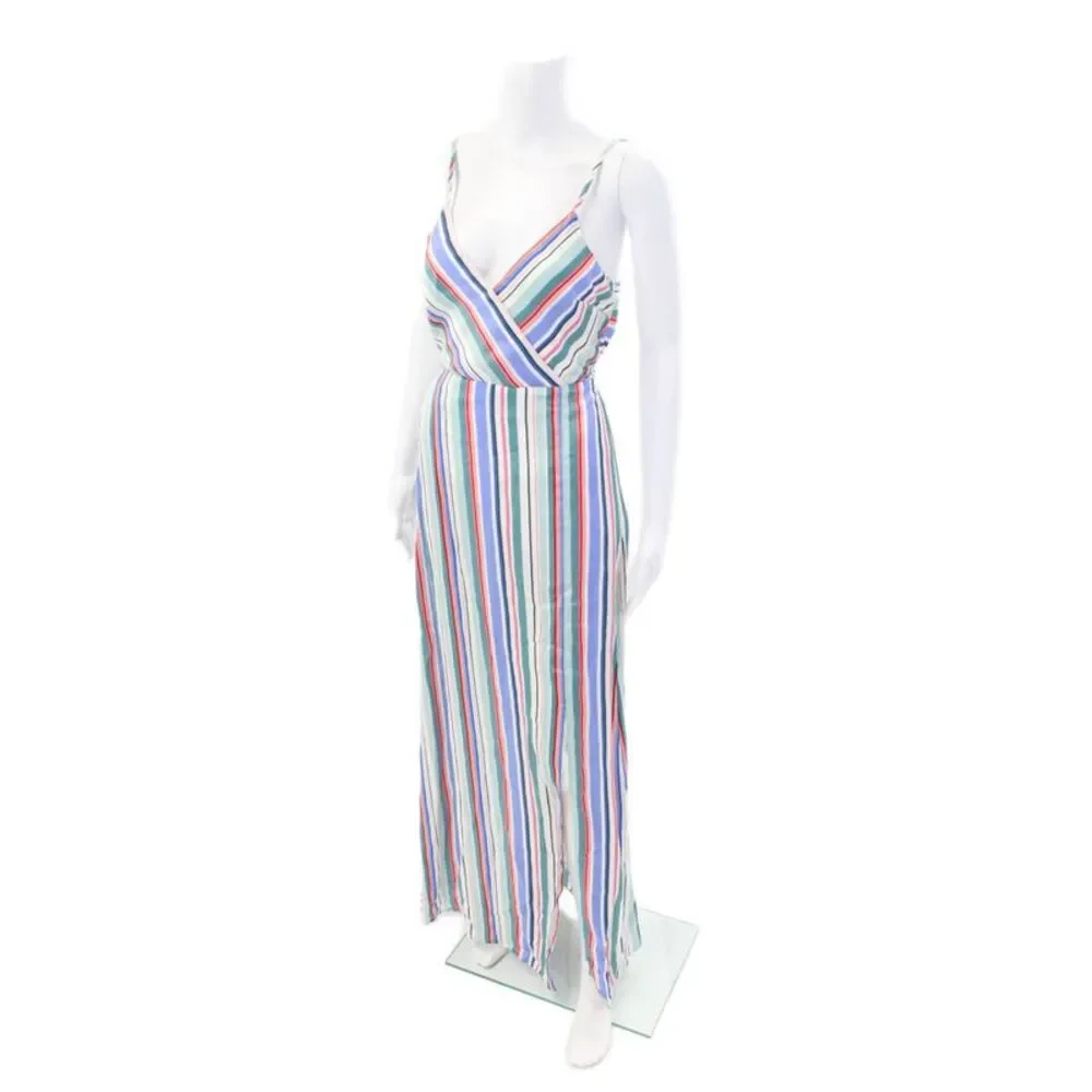 Jack by BB DAKOTA Women's Spaghetti Straps Slit Hem Maxi Dress Striped Size S